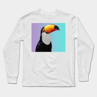 Toucan over a gradient background Long Sleeve T-Shirt